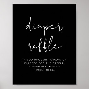 JOVI Edgy Black Modern Diaper Raffle-spelsignatur Poster