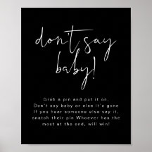 JOVI Edgy Black Modern Don't Say Baby-skylt