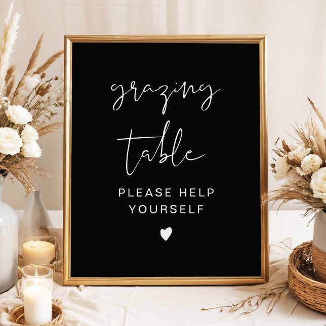 JOVI Edgy Black Modern Grazing Bord Sign Poster (Skapare uppladdad)