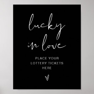 JOVI Edgy Black Modern Lucky in Love-skylt Poster