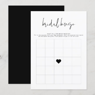 JOVI Edgy Black Modern Shower Bingo Game Inbjudningar