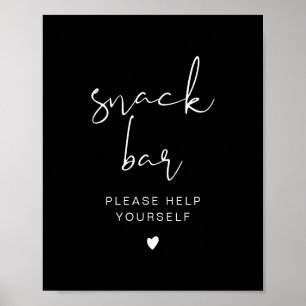 JOVI Edgy Black Modern Snack Pub Poster