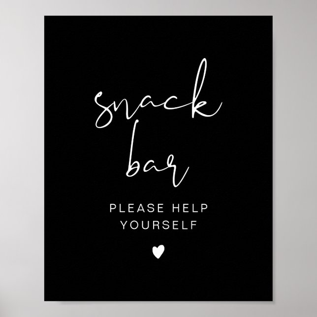 JOVI Edgy Black Modern Snack Pub Poster (Framsidan)