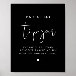 JOVI Edgy Black Modern Tip Burk och Advice-tecken Poster