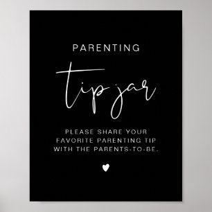 JOVI Edgy Black Modern Tip Burk och Advice-tecken Poster