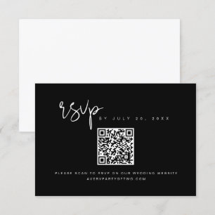 JOVI Edgy Bröllop OSA för svartvitt QR-kod Inbjudningar
