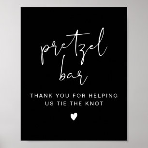 JOVI Edgy minimalist, svart Pretzel Pub-tecken Poster
