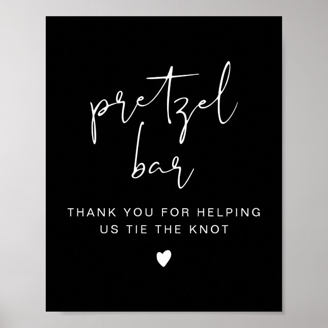 JOVI Edgy minimalist, svart Pretzel Pub-tecken Poster (Framsidan)