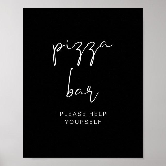 JOVI Edgy Modern Black Pizza Pub Poster (Framsidan)
