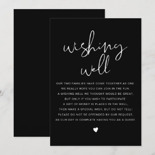JOVI Modern Black Edgy Wishing well Sign Inbjudningar