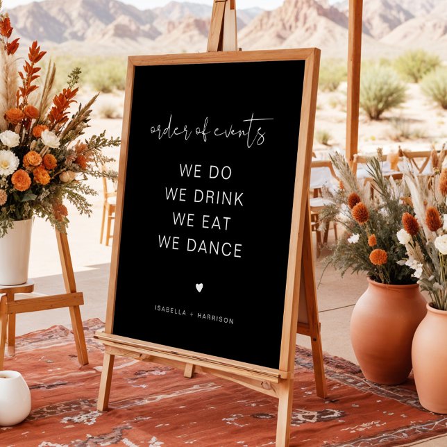 JOVI Svart Edgy Bröllopsordning Händelseposter Poster (Skapare uppladdad)
