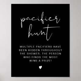 JOVI Svart Edgy Nappjakt Baby Shower Game Po Poster