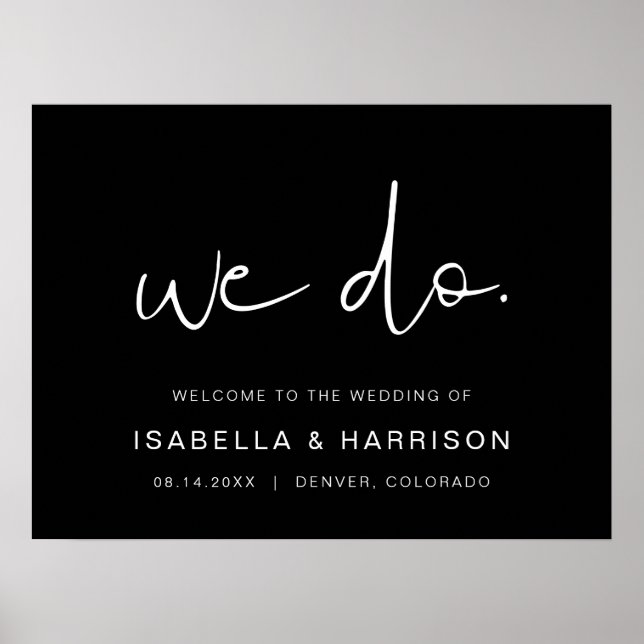 JOVI - Svart modern, minimal - vi välkomnar Poster (Framsidan)