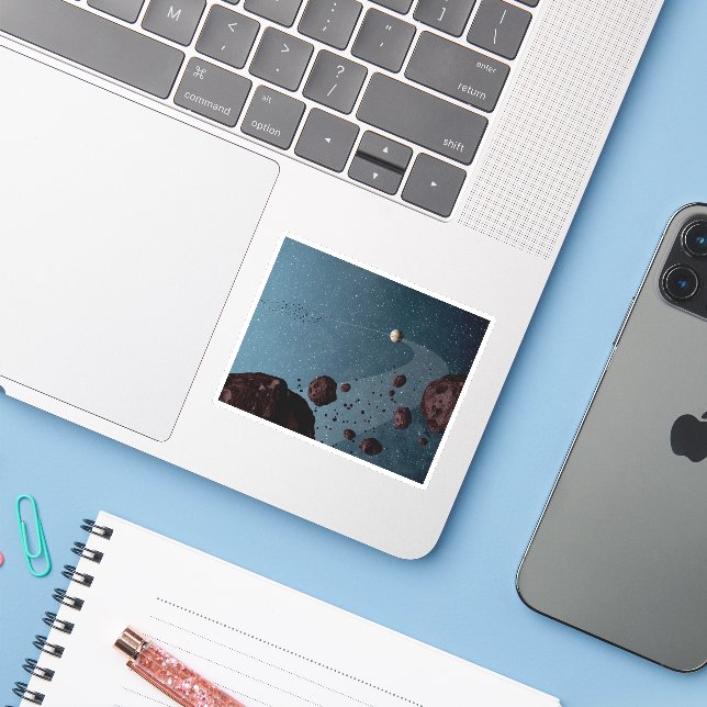 Jovian Trojans Asteroids. Klistermärken (Laptop med iPhone)