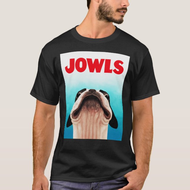 Jowls Boston Terrier poster Classic T-Shirt (Framsida)