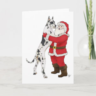 Jowly julhälsning för great dane helgkort