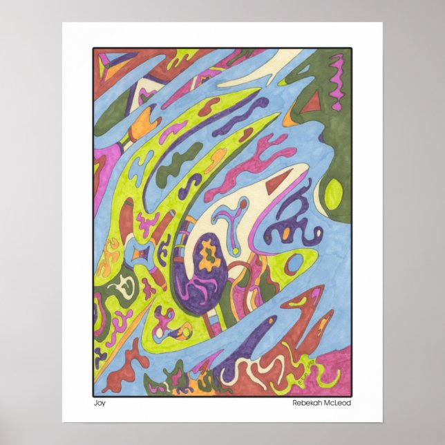 "Joy" 16 x 20 Abstrakter Art Poster (Framsidan)