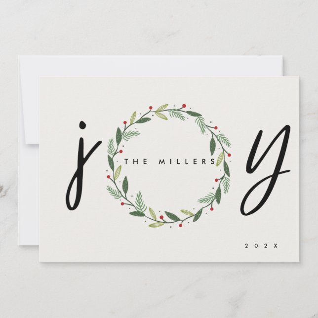 JOY | 3 Fotfamiljens julhälsningskort Julkort (Framsida)