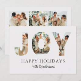 Joy 3-Photo Glad helg Personal Message Family Julkort