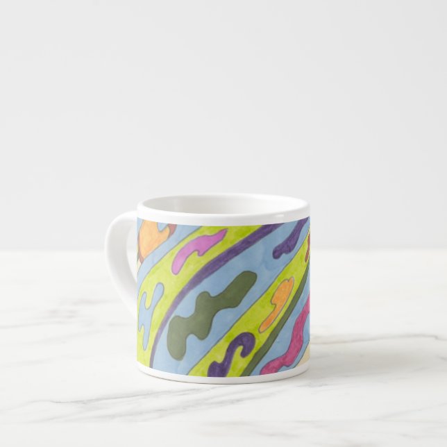 "Joy" Abstrakt Art Espressomugg (Framsida vänster)