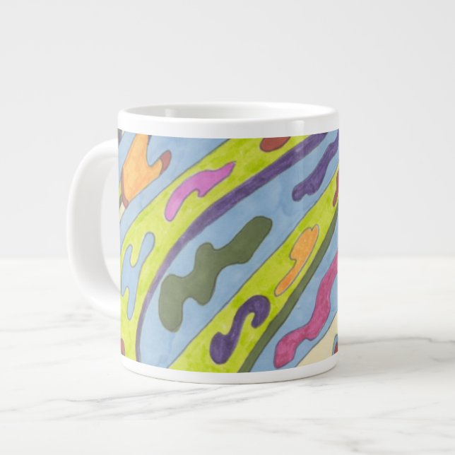 "Joy" Abstrakt Art Jumbo Mugg (Framsida vänster)