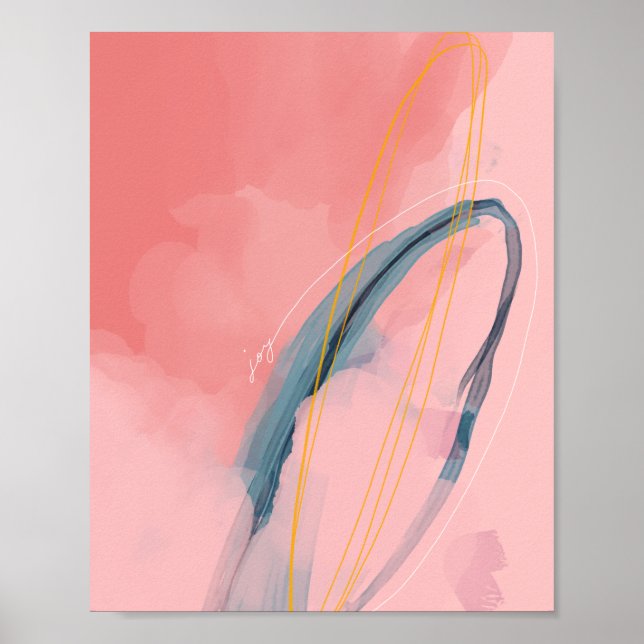 "Joy" - Abstrakt design på Rosa Poster (Framsidan)