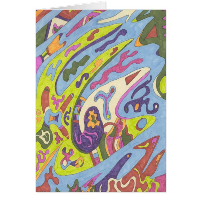 Joy, abstrakt hälsningskort (Framsidan)