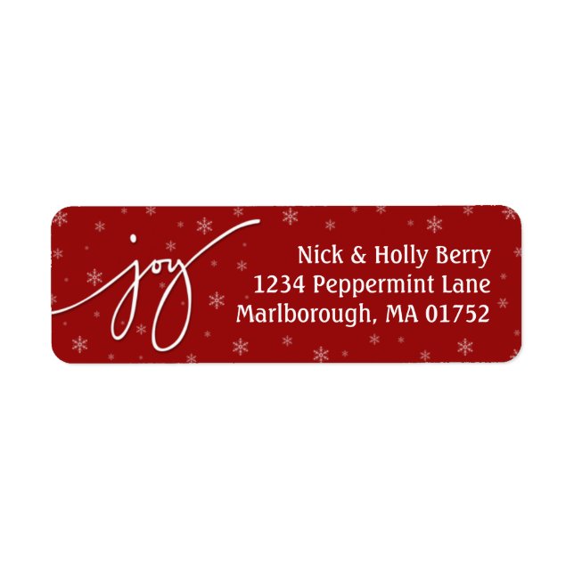 Joy Address Label Returadress Etikett (Framsidan)