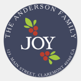 Joy adress blå etikett