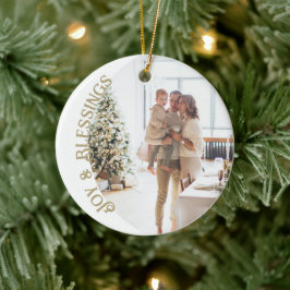 Joy and Blessings Photo jul Personlig Julgransprydnad Keramik