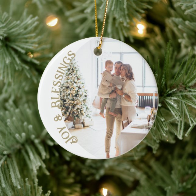 Joy and Blessings Photo jul Personlig Julgransprydnad Keramik (Träd)