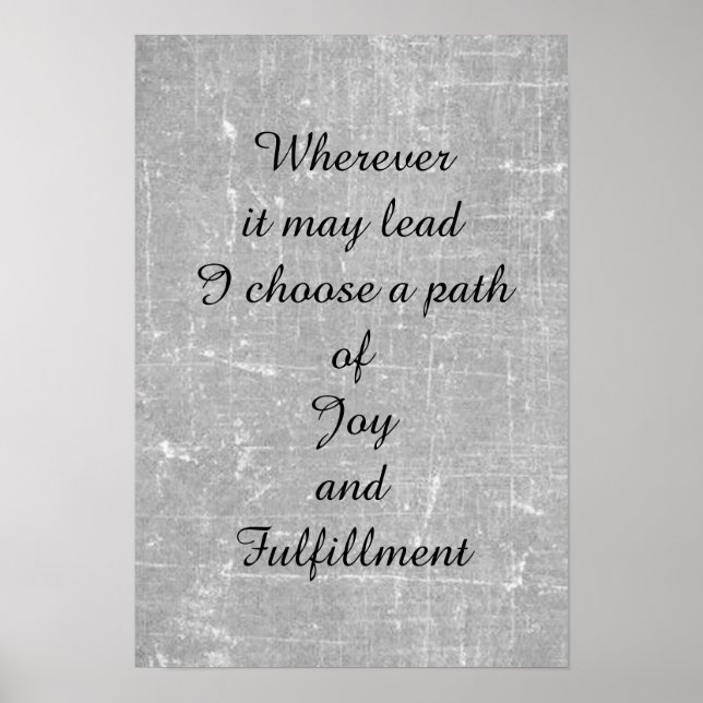 "Joy and fulment"-dikt poster. Poster (Framsidan)