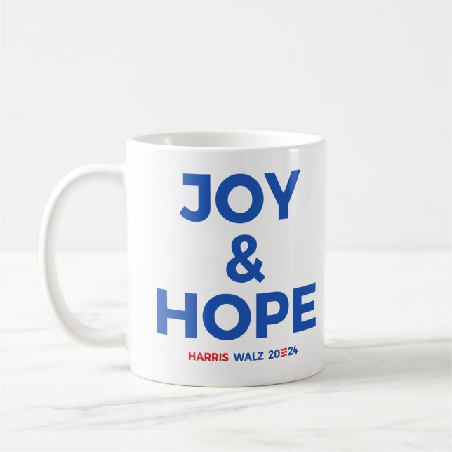 Joy and Hope - Harris Walz 2024 Kaffemugg (Vänster)