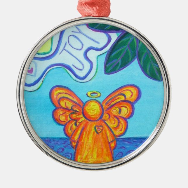 Joy and Peace Beach Angel Art Ornament Pendant (Framsidan)