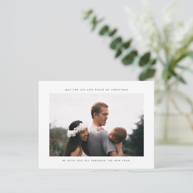 Joy and Peace Helgdag Family Photo Helg Vykort (Stående Fram)