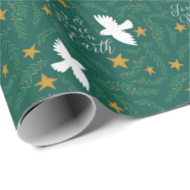Joy and Peace on Earth Dove Gift Wrap Presentpapper