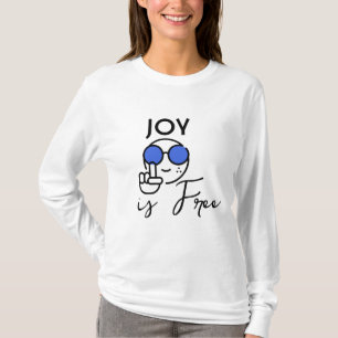 Joy är fritt T-Shirt - Cute Smiley face med Sungla