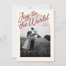 Joy Arch Christian Classic Red Christmas Photo Julkort