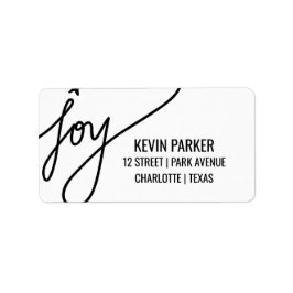 Joy Avslappnad Black Typography-Helgdag Adressetikett