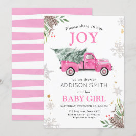  Joy Baby Shower för Winter Lastbil utanför Kallet Inbjudningar