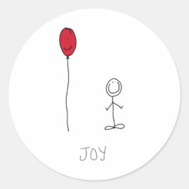 Joy balloon runt klistermärke