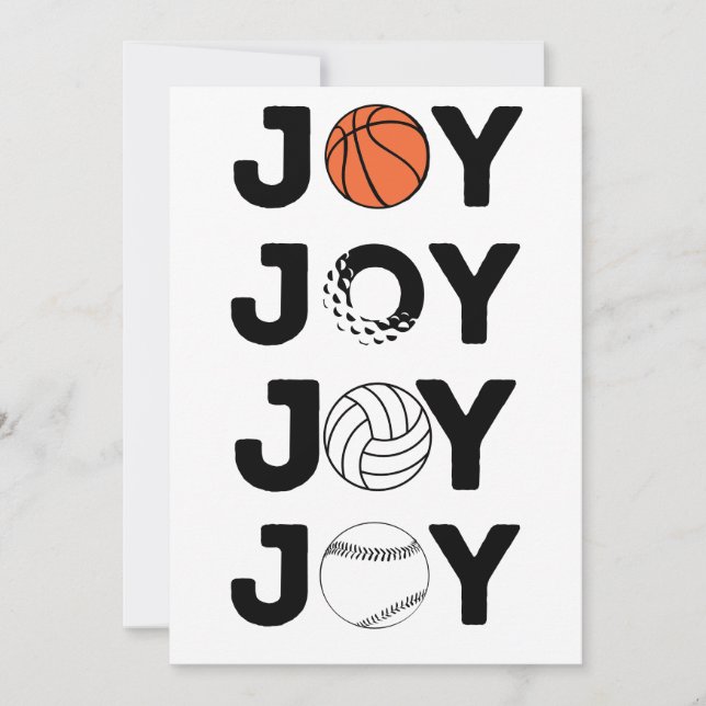 JOY Basketball, Golf Ball, Volleyball, & Baseball Julkort (Framsida)