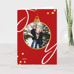 Joy Bauble Personlig Photo Gold Foil jul Kort