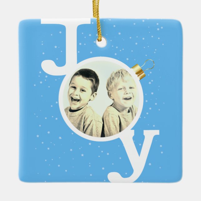 Joy bauble text om himlar blå jul-Helgdag Julgransprydnad Keramik (Framsida)