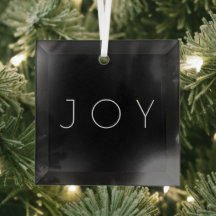 Joy Black and White Modern Minimalist Typography