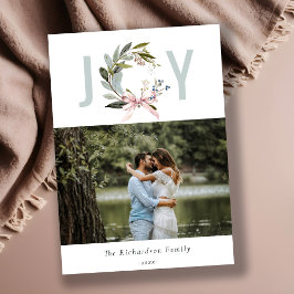 Joy Blue Grönt Vinterjul - andedräkt Julkort