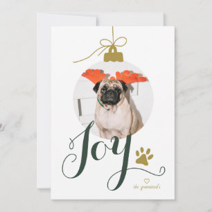 Joy Boho Pet Photo Ornament Helgdag Card Julkort