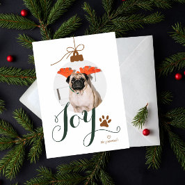 Joy Boho Pet Photo Ornament Helgdag Card Julkort