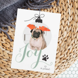 Joy Boho Pet Photo Ornament Helgdag Card Julkort