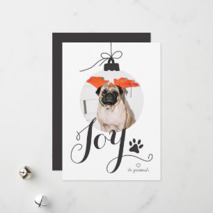 Joy Boho Pet Photo Ornament Helgdag Card Julkort